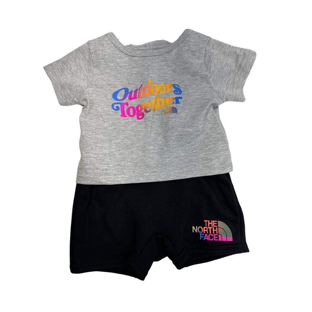 The North Face Baby 3M Outdoors Together Summer Set Grey Black NWT